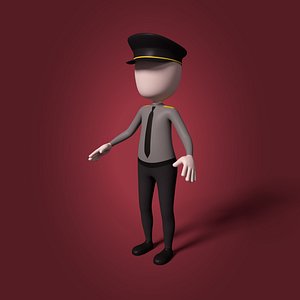 cartoon parking attendant model