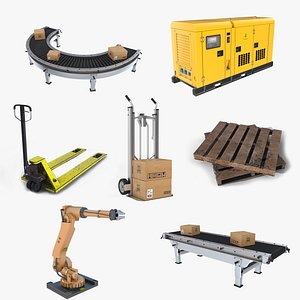 3D Factory Production Equipment Collection