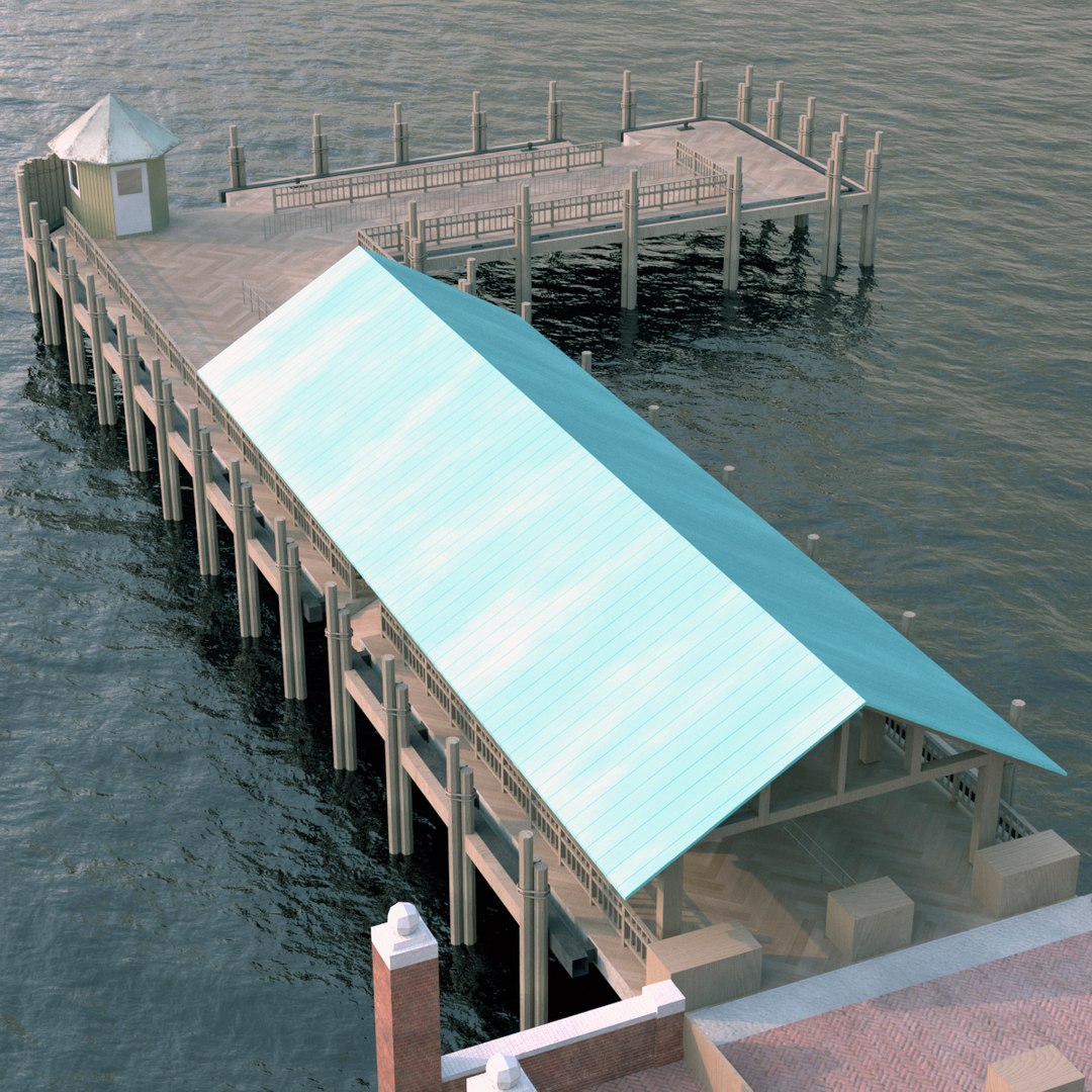Ferry Pier 3D model preview