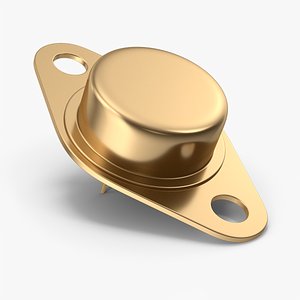 3D model Golden NPN PowerTransistor