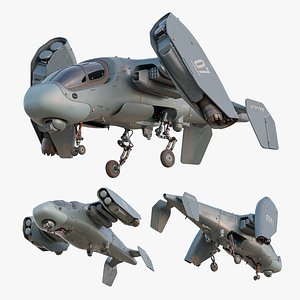 3D Futuristic Sci-Fi Attack Vtol Navy
