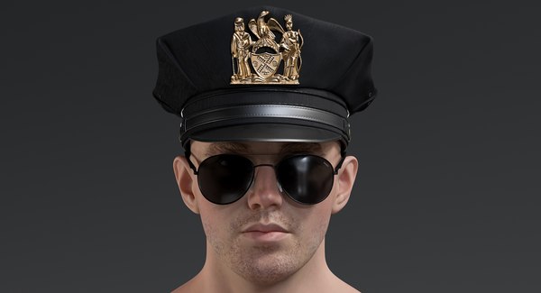 3D male police head - TurboSquid 1392821