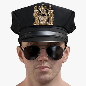 3D male police head