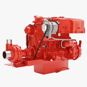 PBR Low Poly Marine Engine Bukh 48
