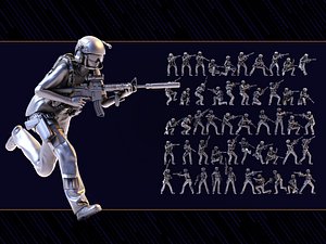 3D US Soldier Set 02 model