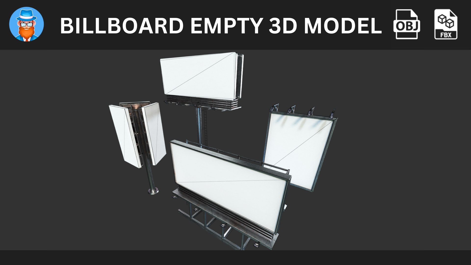 Billboard Empty 3D Model Pack 3D Model - TurboSquid 2396685