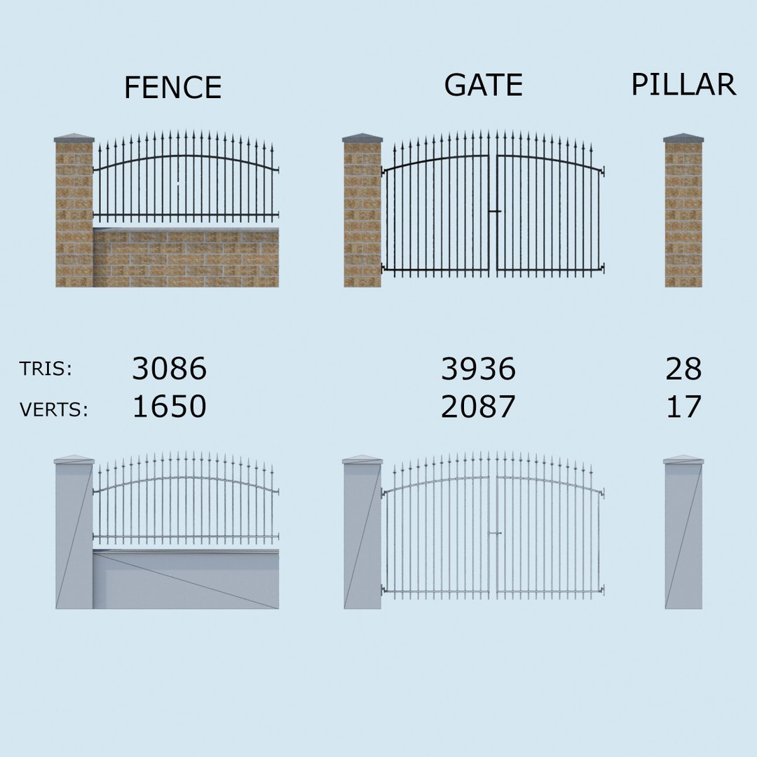 Ready Fence Gate 3d Model
