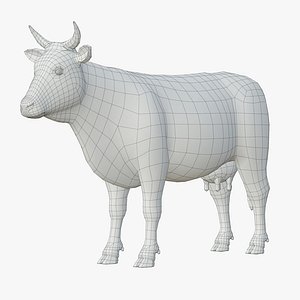 Realistic Cow Low Poly