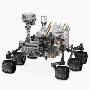 curiosity mars rover rigged 3D model