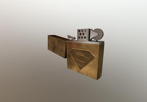 3d petrol lighter gold open