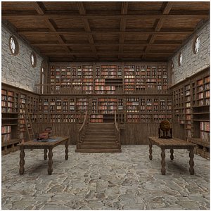 Egyptian Interior Library - 01 3D model