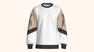 Men 3 Ton Printed Sleeve Sweatshirt 3D model
