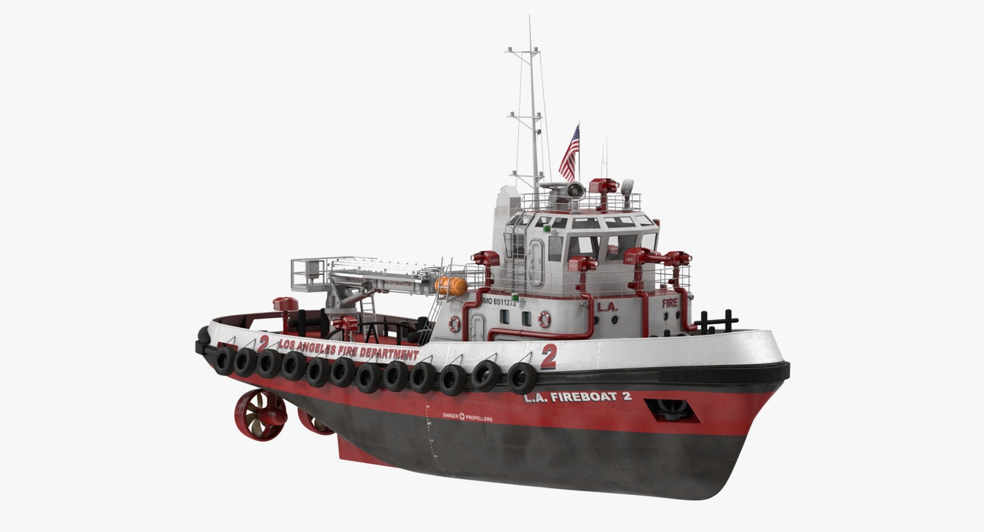 Los Angeles Fireboat Rigged 3D Model 3D model preview