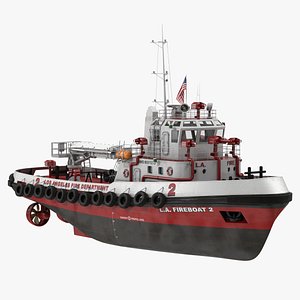 los angeles fireboat rigged 3D model