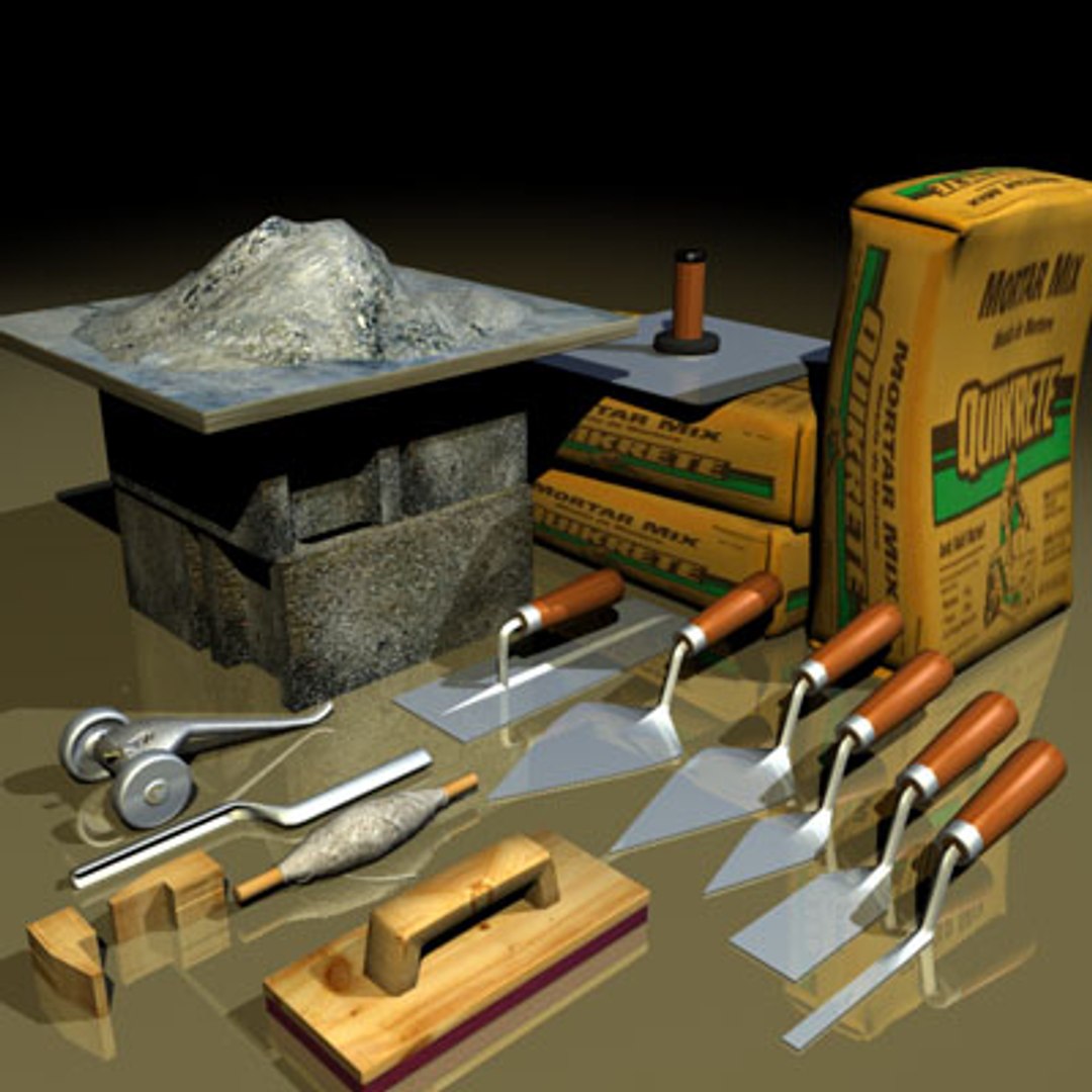 3dsmax Hawk Trowels 01 Mortar