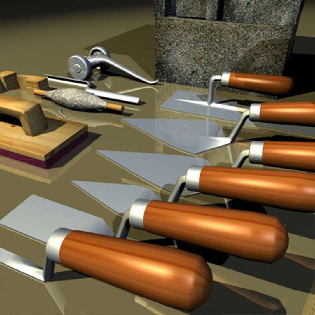 3dsmax Hawk Trowels 01 Mortar