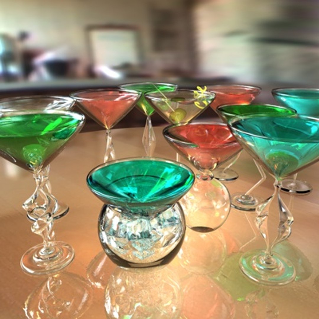 3d Obj Cocktail Glass Beverage Collections