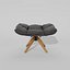 Chair  Armchair with bench for interior visualisation model