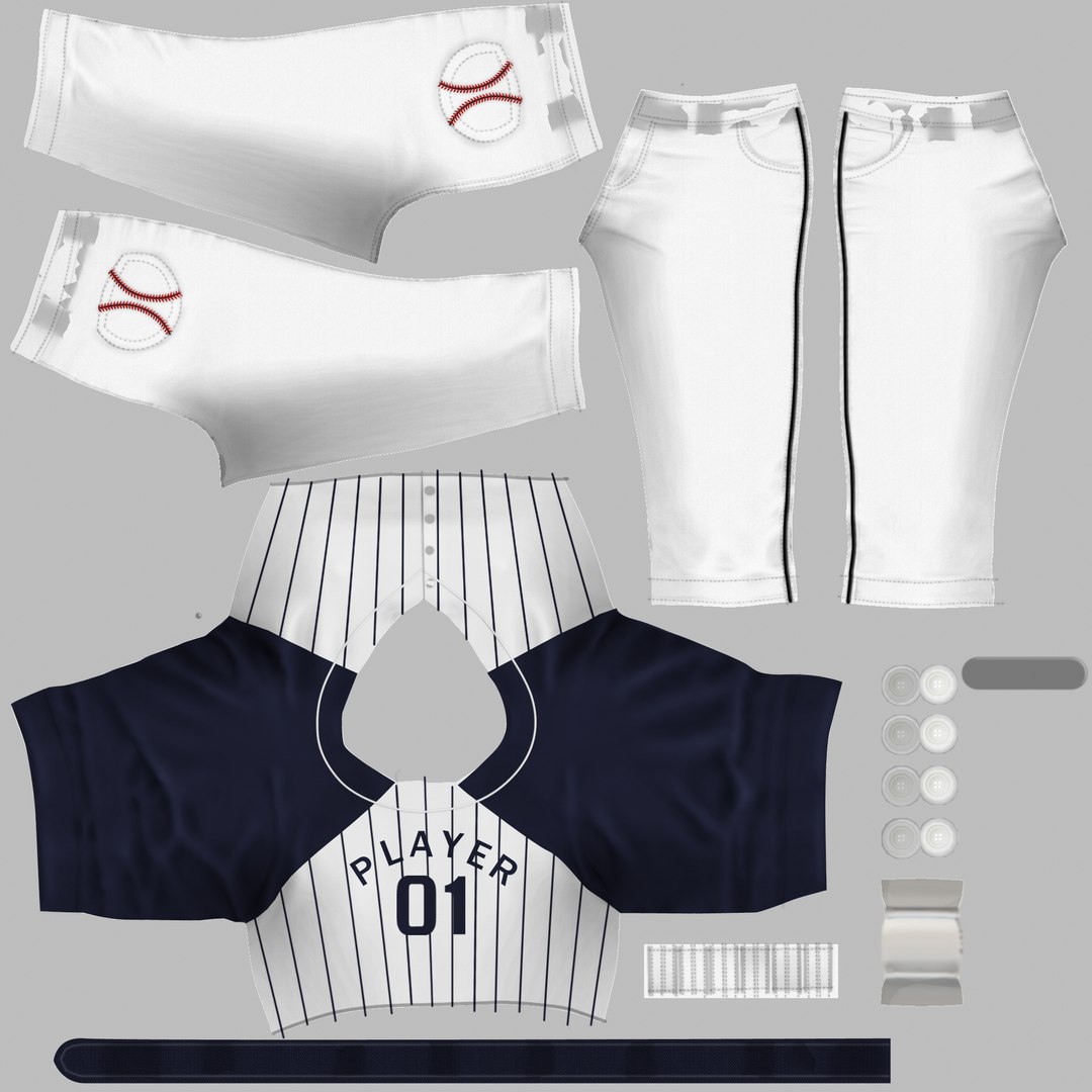 Female Baseball Outfit 3D model - TurboSquid 1750122