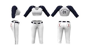 Female Baseball Outfit 3D model