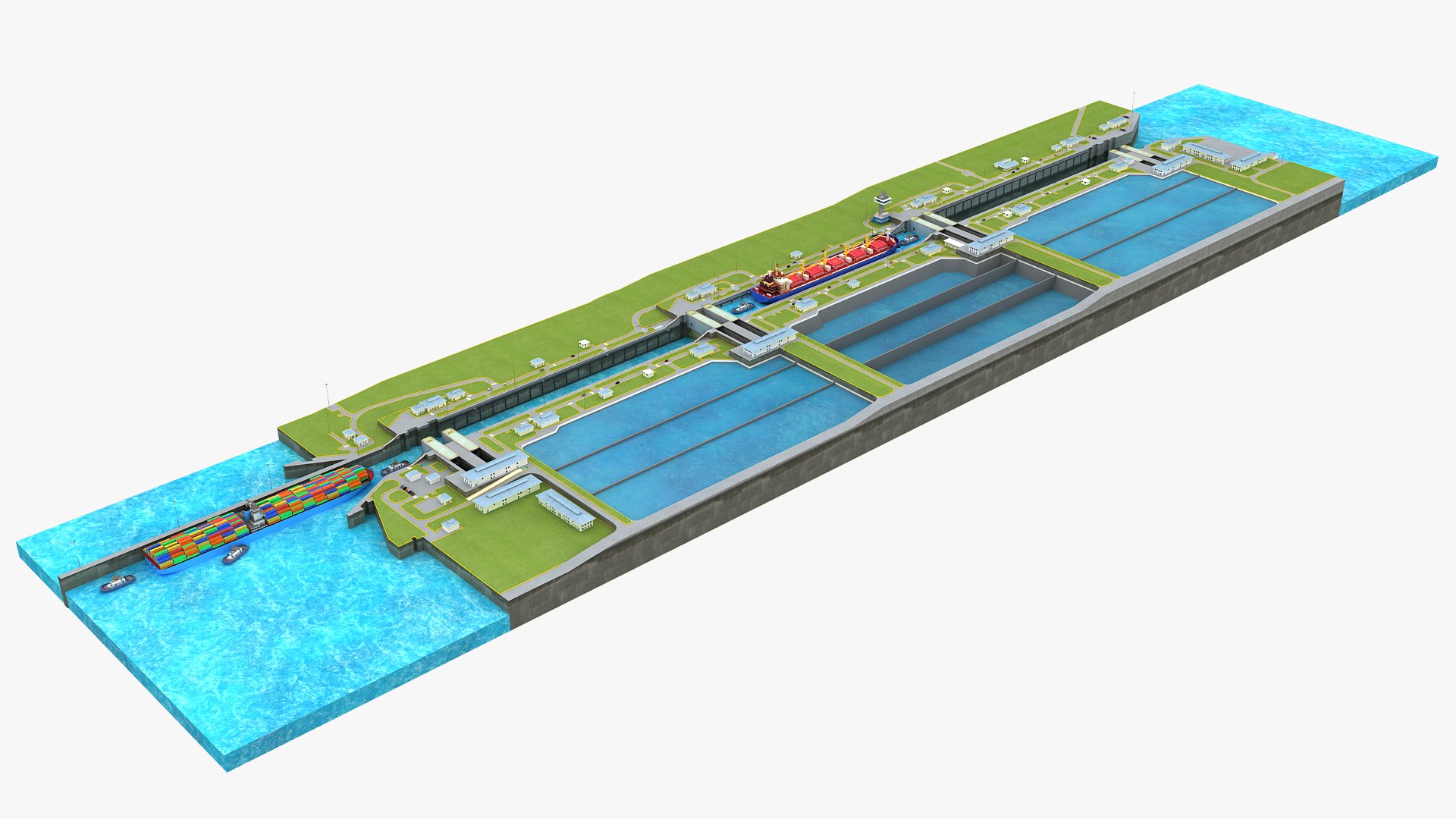 Panama Canal All Locks 3D model https://p.turbosquid.com/ts-thumb/Qq/P94R5Z/8V/sig/jpg/1735469926/1920x1080/fit_q87/bb3ba6fa2509e1ec08242ce736c39c79b194bf37/sig.jpg