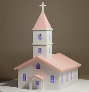 lowpoly Cartoon Church
