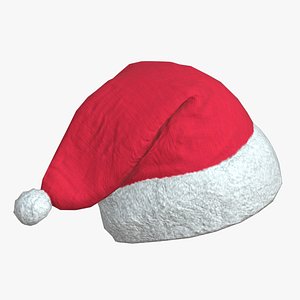 Santa Hat Low Poly 3D