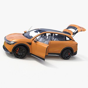 3D model Zeekr 7X Urban Sunset Orange SUV Rigged for Cinema 4D