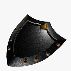 3D Medieval Knight Shield - Low Poly Dark Fantasy PBR