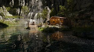 3D model Cabin Restaurant scene