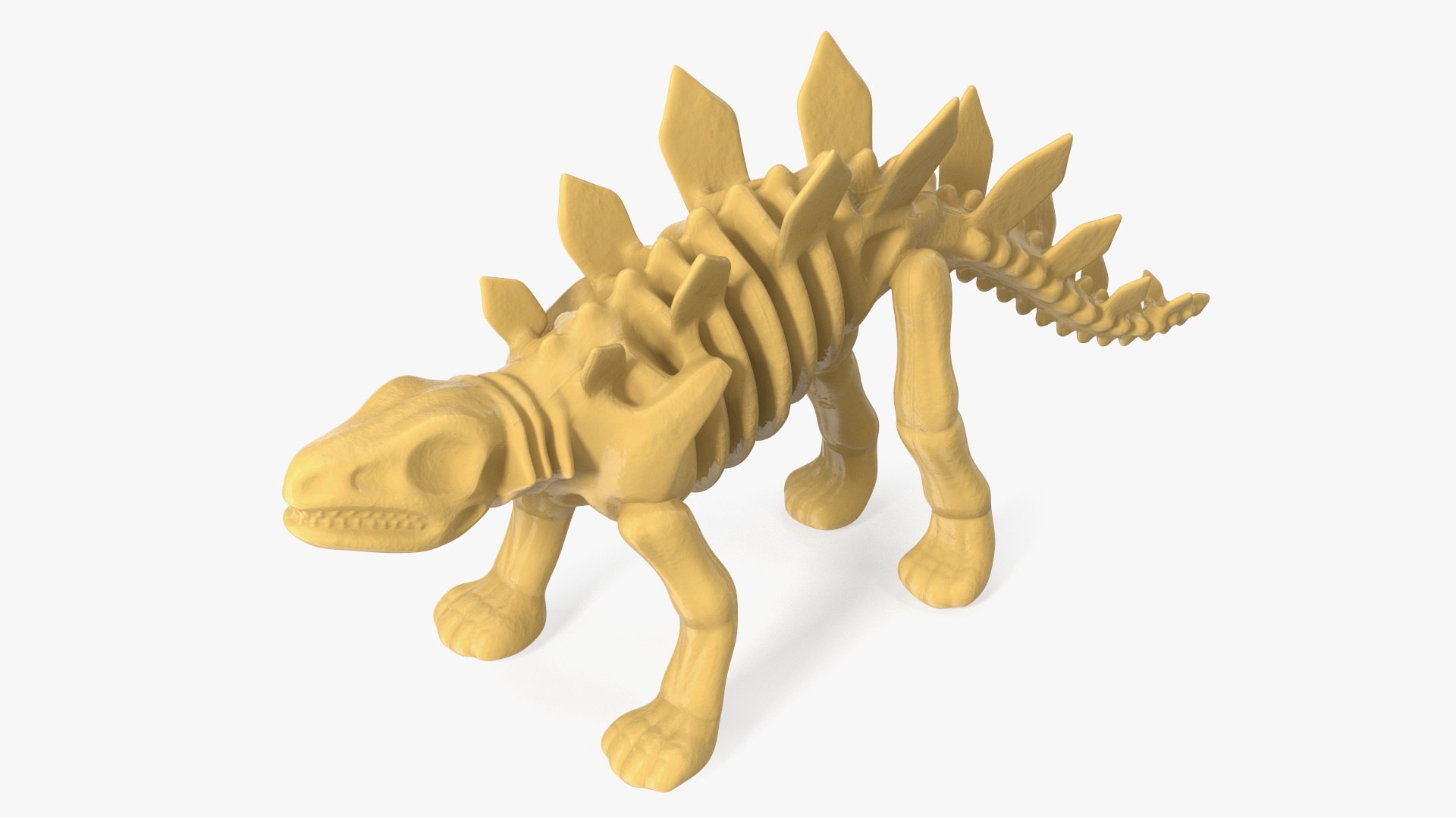 Stegosaurus Skeleton Plastic Toy 3D model preview
