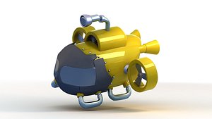 submarine cartoon military toy yellow industrial ship nautical vessel 3D model