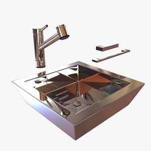 3d model kitchen single-lever mixer kwc