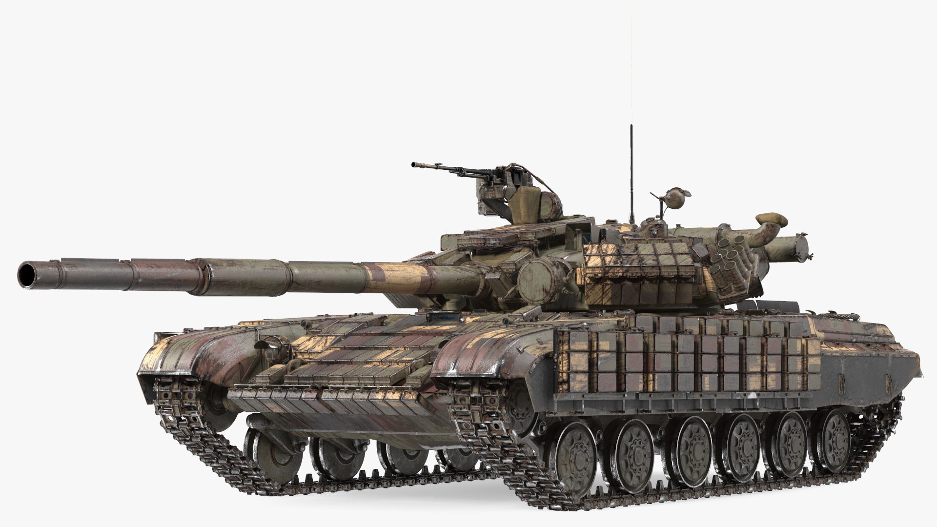 Main Battle Tank T-64 BV Dirty 3D model preview
