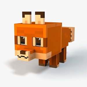 3D Minecraft Cute Fox