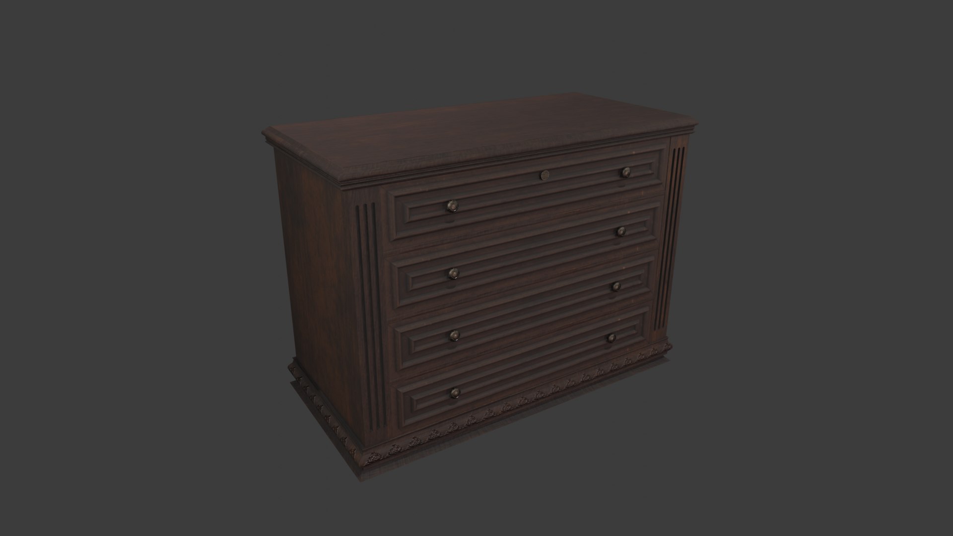 3D Old Chest Of Drawers Model - TurboSquid 2001013