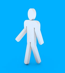 male bathroom figure walking 3d model