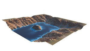 Mountain with lake 3D