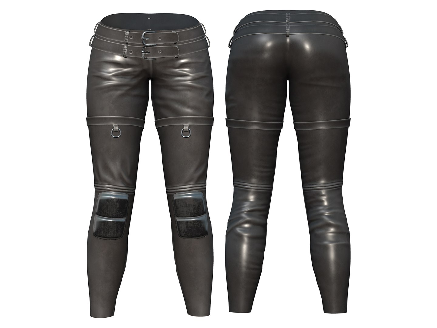 Black Leather Combat Rider Outfit 3D Model - TurboSquid 2002954