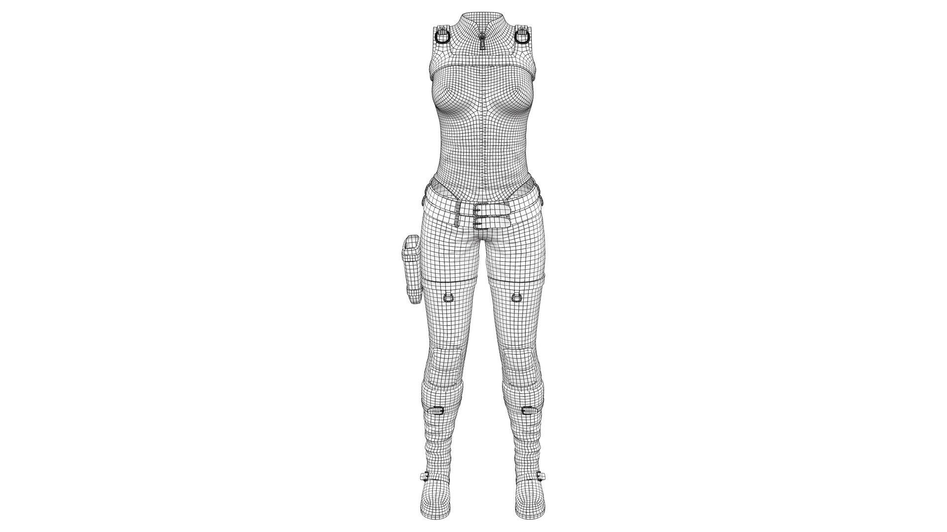 Black Leather Combat Rider Outfit 3D Model - TurboSquid 2002954