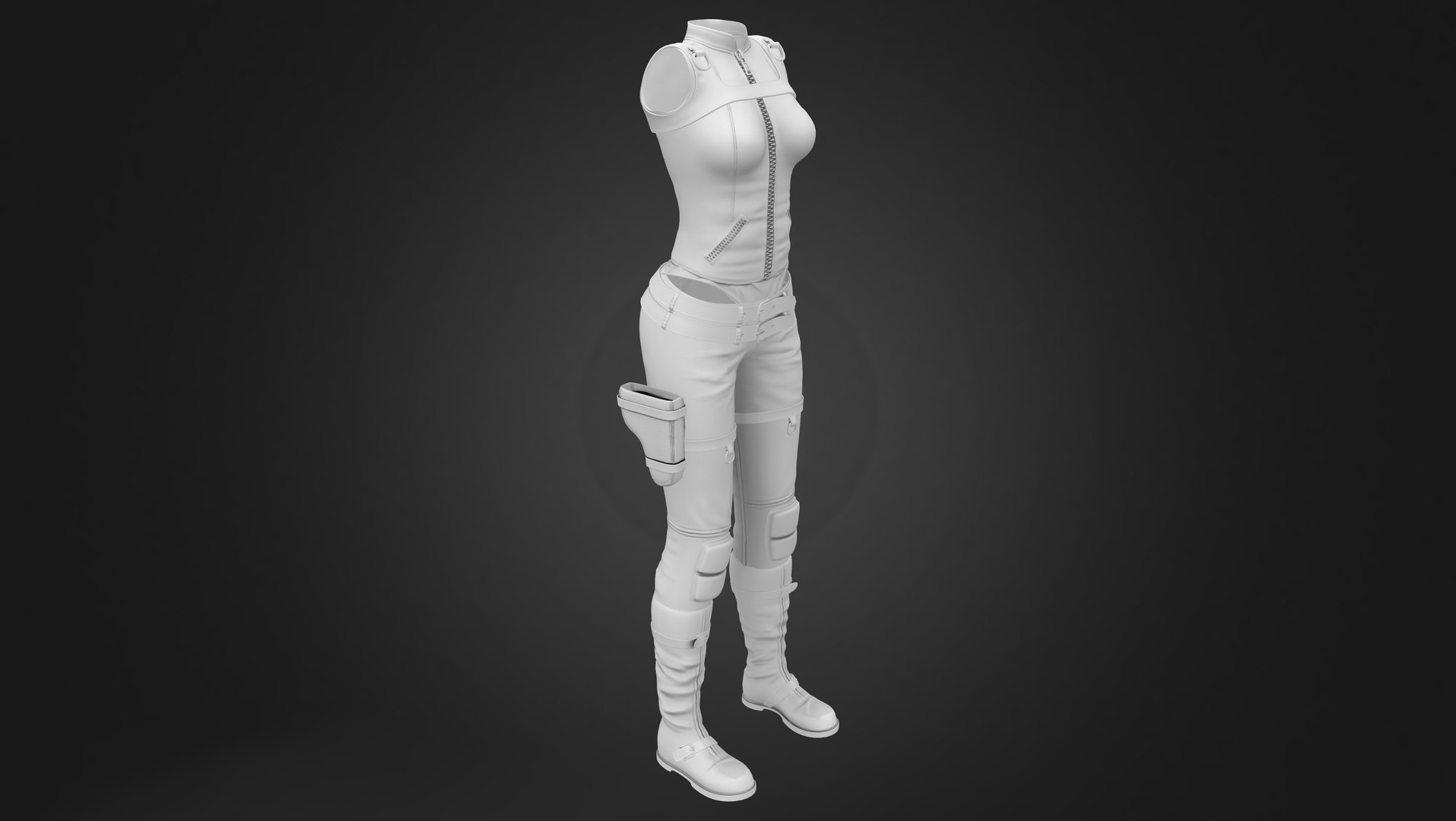 Black Leather Combat Rider Outfit 3D Model - TurboSquid 2002954