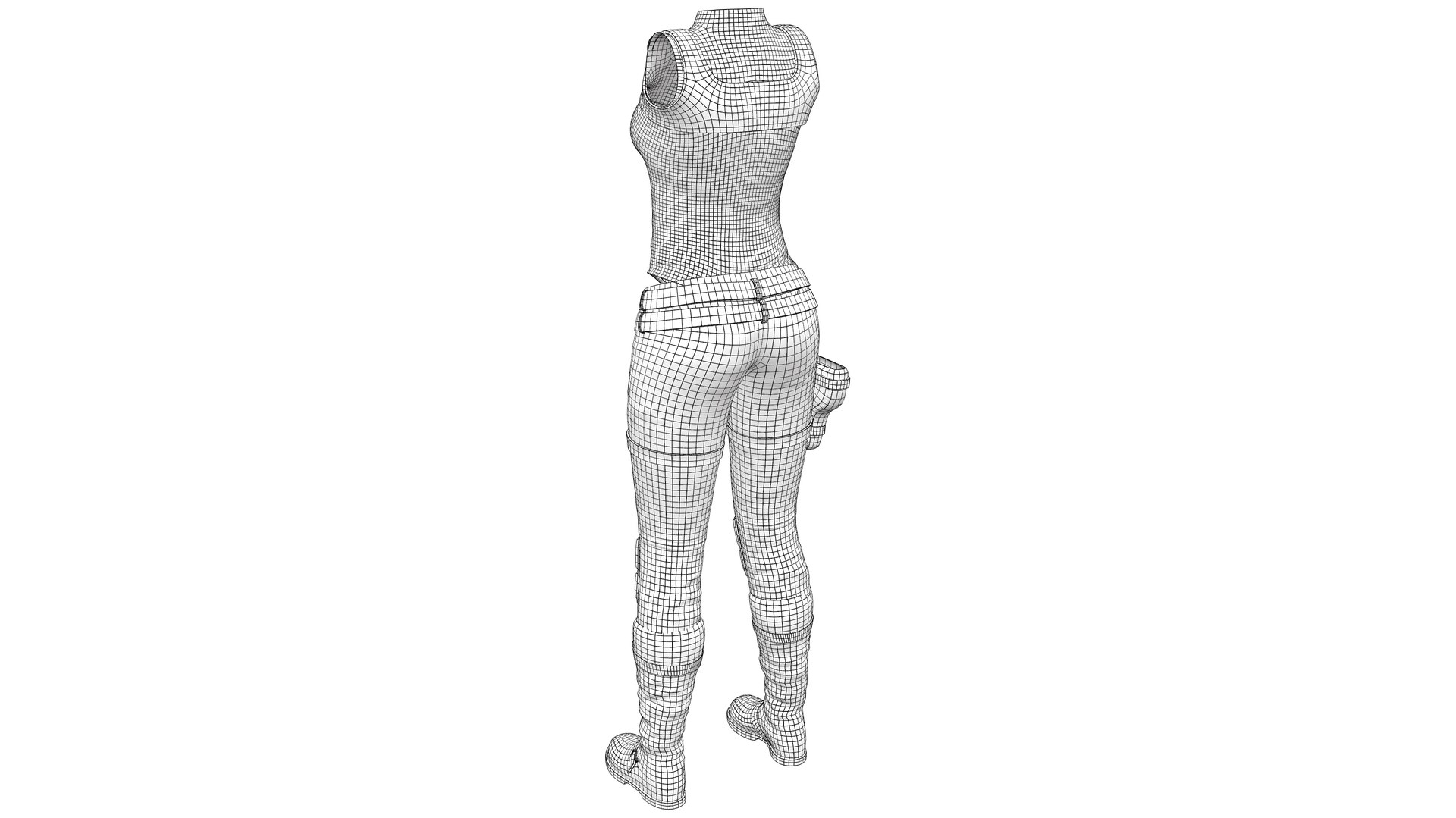 Black Leather Combat Rider Outfit 3D Model - TurboSquid 2002954
