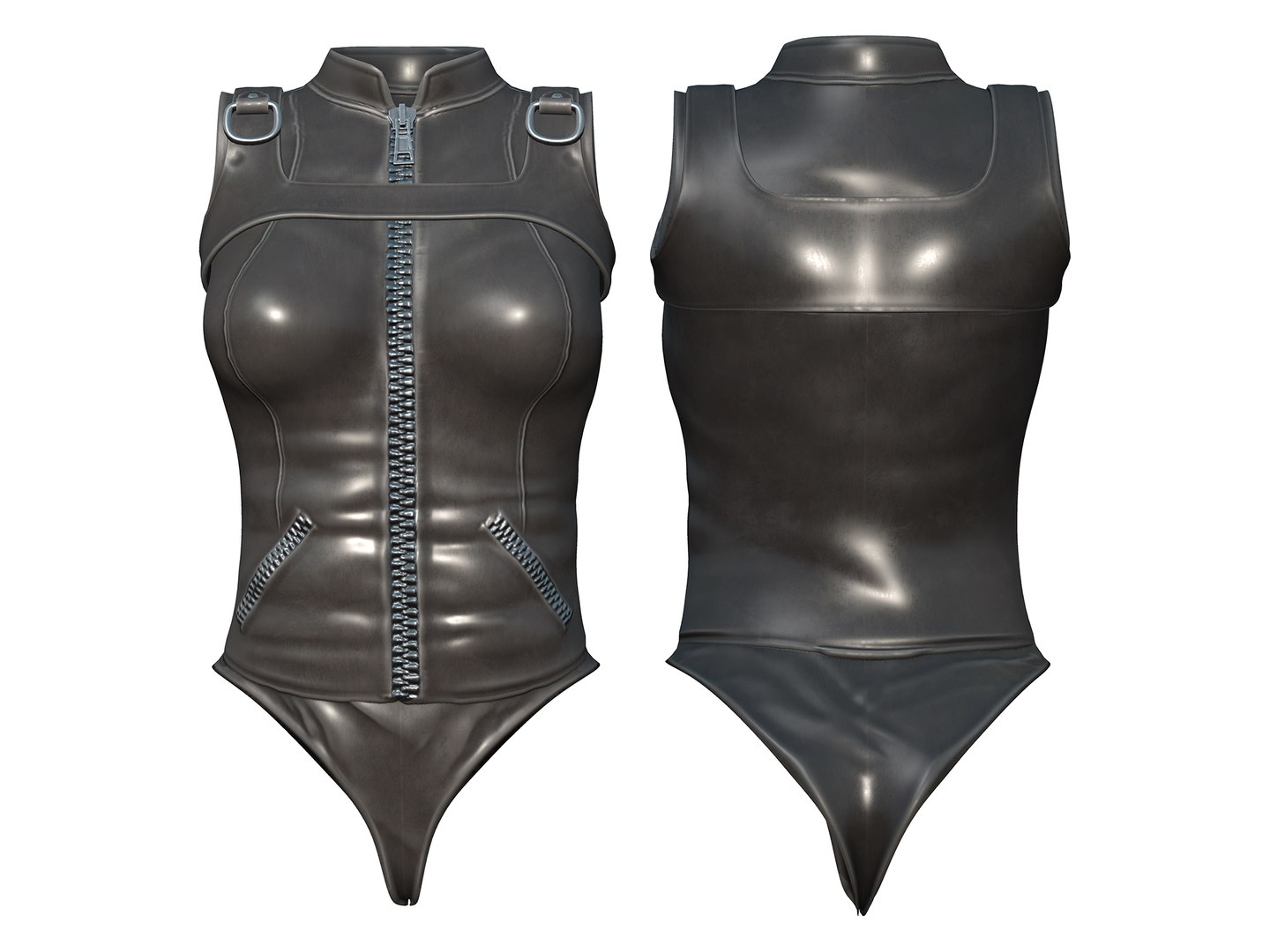 Black Leather Combat Rider Outfit 3D Model - TurboSquid 2002954