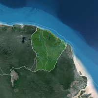 French Guiana Map - 11K Realistic Satellite Terrain - Elevation