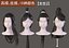 女孩头发恢复古老方式马尾辫长发低聚3D模型