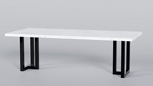 Premium Low Poly Marble Table 3D Model True PBR Renders Zero Cleanup UVs 4K PBR Textures