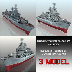 Russian Navy Cruiser Slava Class Collection 3D