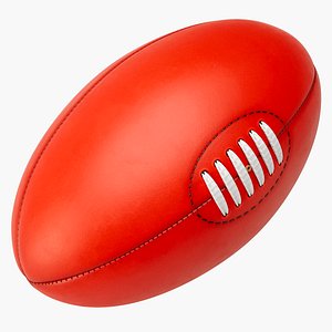 Aussie Rules Football Ball Red 3D