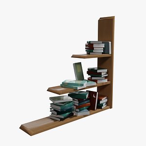 Cartoon Wall shelf with books model