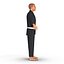 Karate Fighter Black Suit with Fur 3D Model